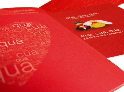 Invitación de Boda rojas con patos