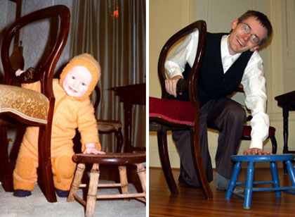 de bebe y de adulto, comparacion en fotografia