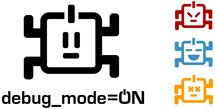 debug mode on silueta, comunidad virtual de programadores