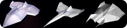 aviones de papel sofisticados y naves espaciales de papel
