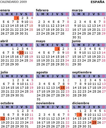 calendario 2009 para imprimir lookalike