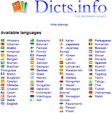 dicts.info diccionarios gratis de todos los idiomas online