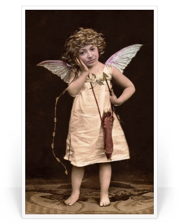 La imagen de un ángel con la cara de una chica