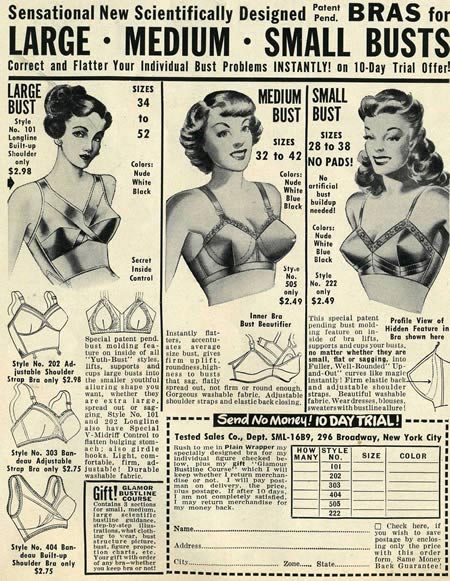 Chicas de diferentes tamaños de busto