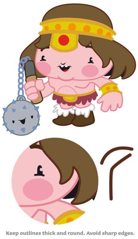 Dibujo cute de niño guerrero