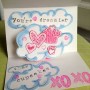 Linda tarjeta de San Valentin Linda tarjeta de San Valentin llena de corazones, nubes y frases